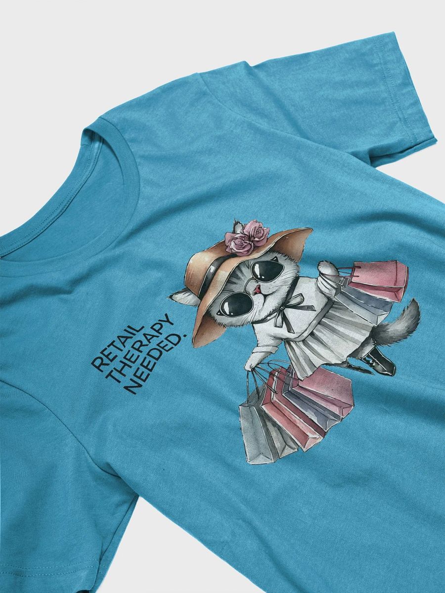 "Retail Therapy Needed" Stylish Shopping Cat T-Shirt product image (3)