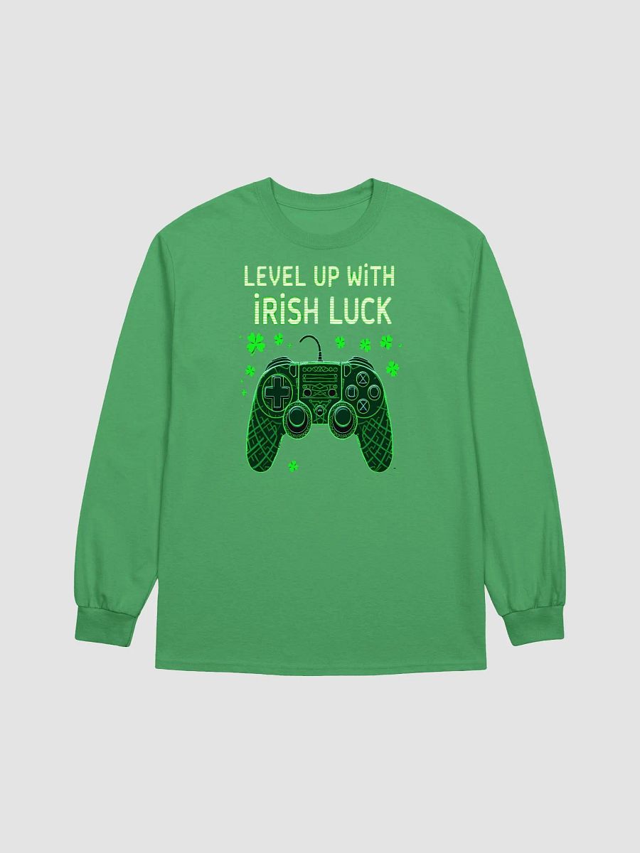 Level Up with Irish Luck | St. Patrick’s Day Gaming Long Sleeve T-Shirt for Gamers product image (4)