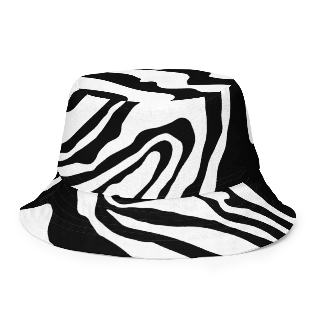 Flowing B/W Monochrome Reversible Bucket Hat product image (10)