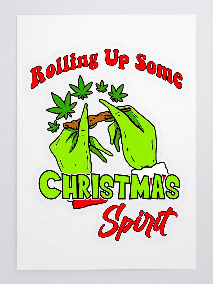 Rolling Up Some Christmas Spirit Sticker 5.75