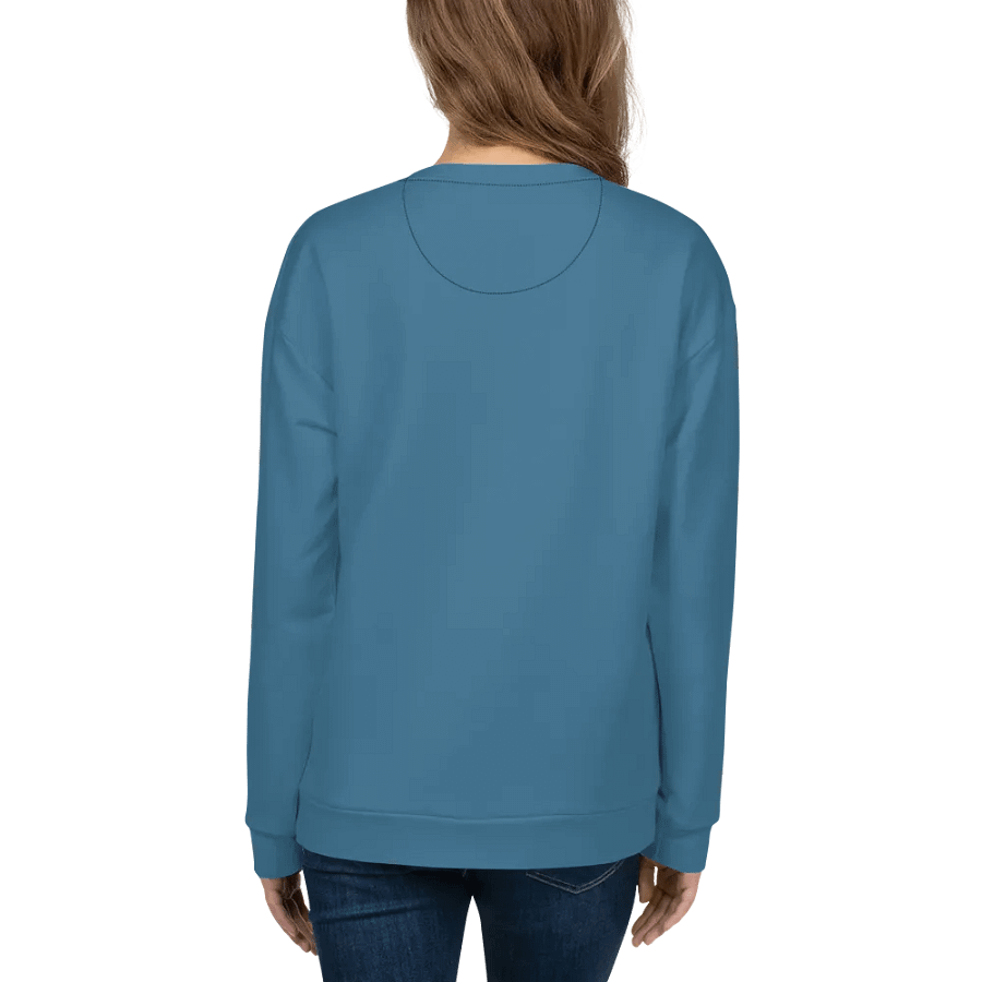 Plain Medium Blue True Summer Unisex Recycled Polyester Heavyweight Premium Sweatshirt by Treasure Pie product image (8)