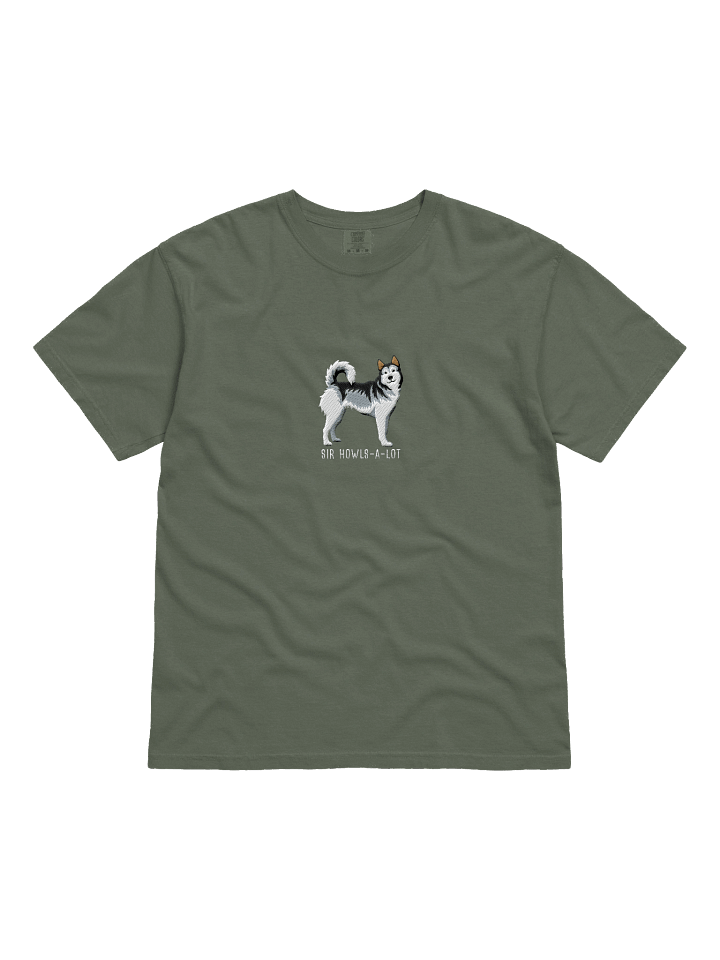Sir Howls-A-Lot T-Shirt(Embroidered) of a Siberian Husky(Gray) product image (21)
