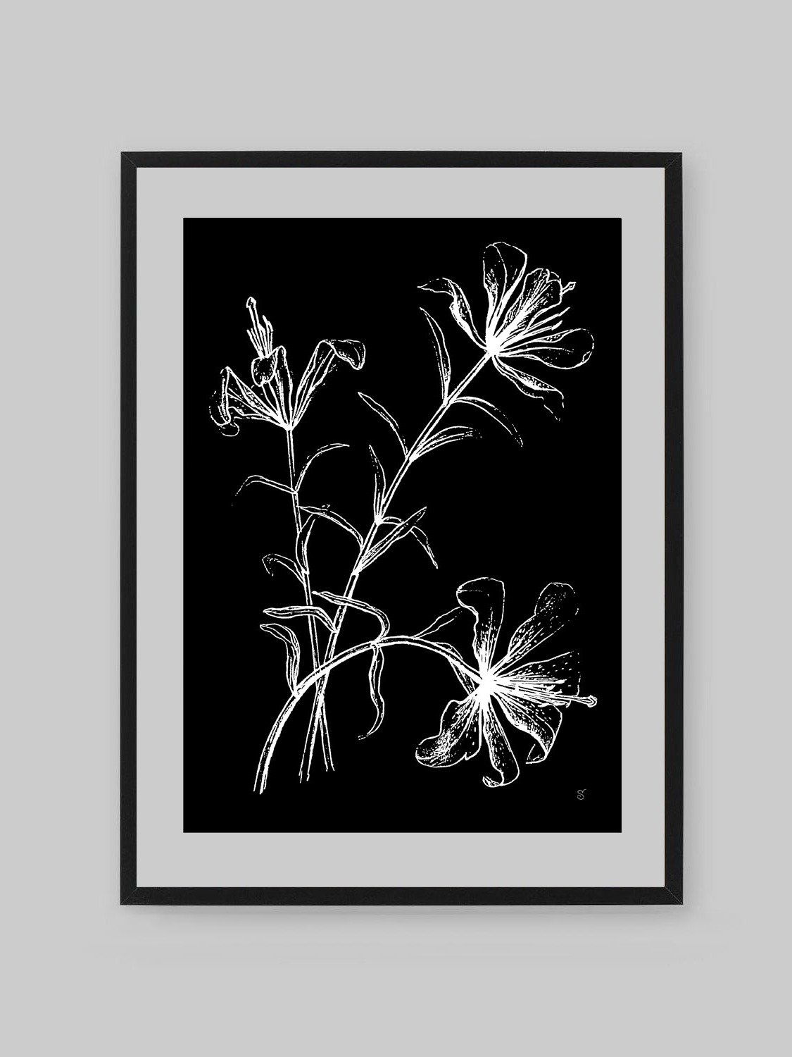 Ethereal Blooms Matte Poster - Wild Elegant Flowers Dark product image (8)