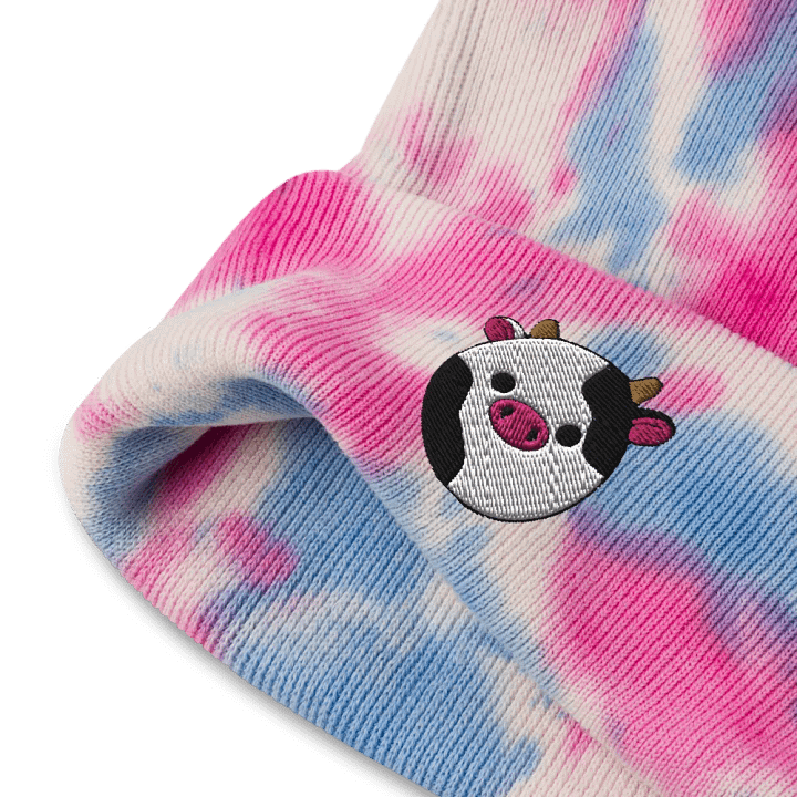 Squishy Cow Embroidered Tie Dye Beanie product image (6)