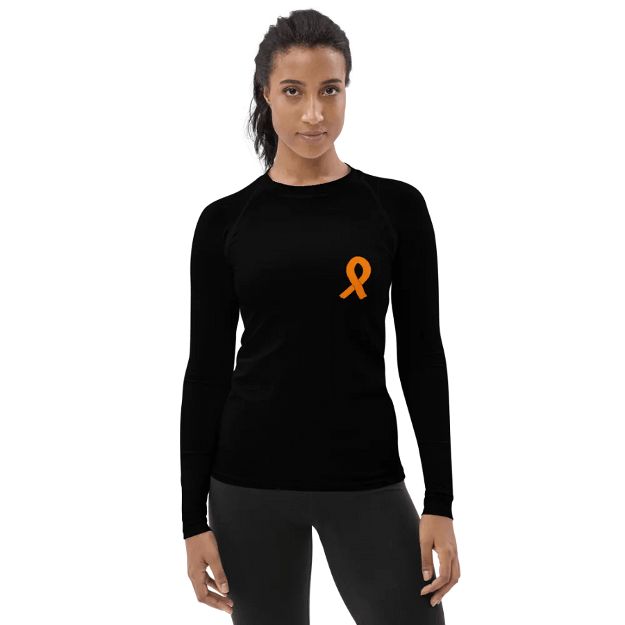 Women's Rash Guard - Black - Cancer Awareness Orange Ribbon product image (8)