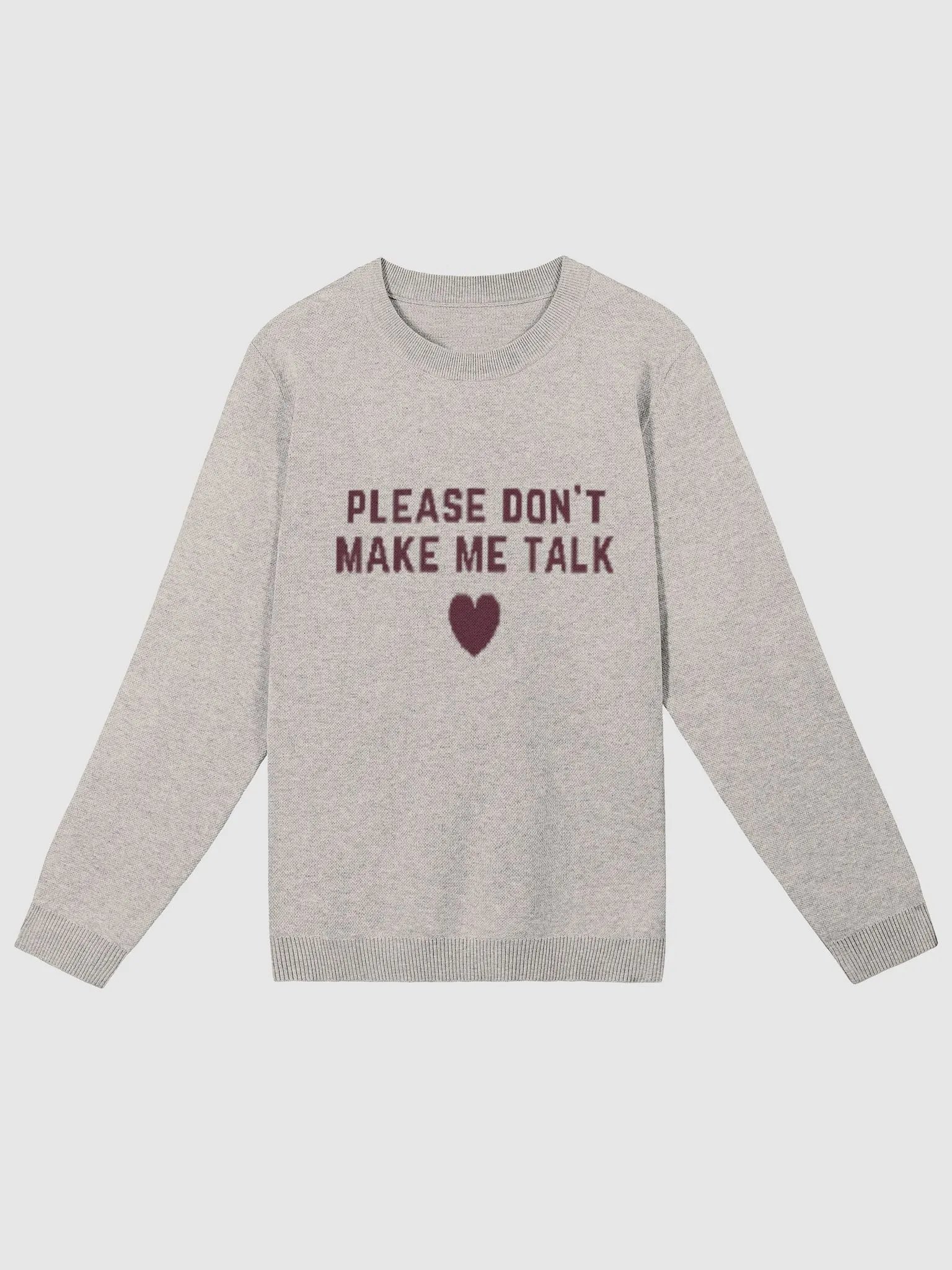 PLEASE DON'T MAKE ME TALK (maroon + sand) knitwear classic crewneck product image (2)