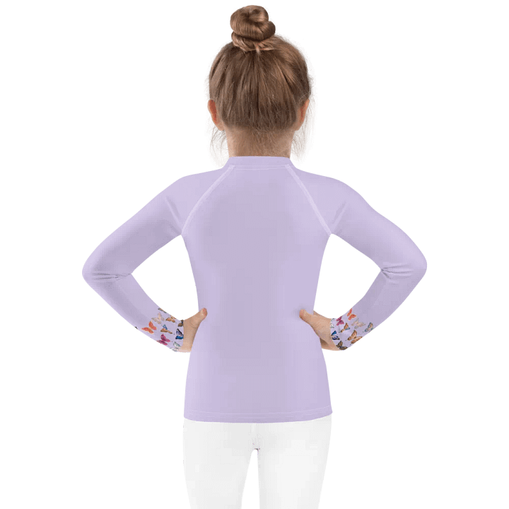 Butterfly Magic Kid's Purple Rash Guard product image (2)