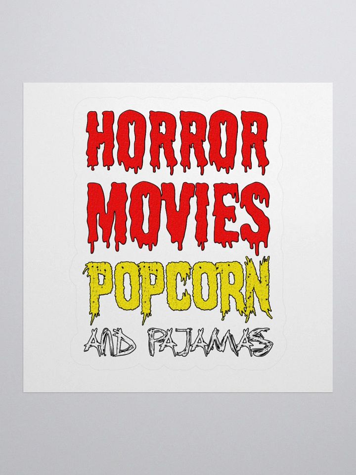 Horror Movies Popcorn And Pajamas Sticker product image (1)