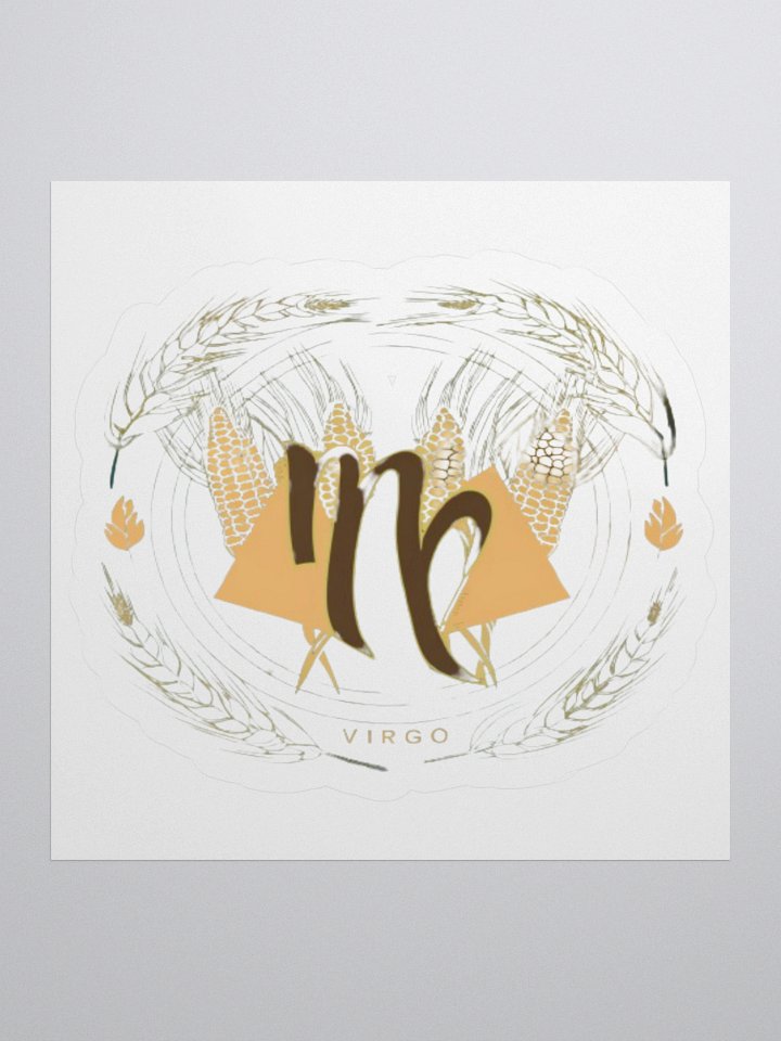 Virgo Zodiac Sticker - Maiden with Wheat & Floral - Durable Vinyl product image (2)