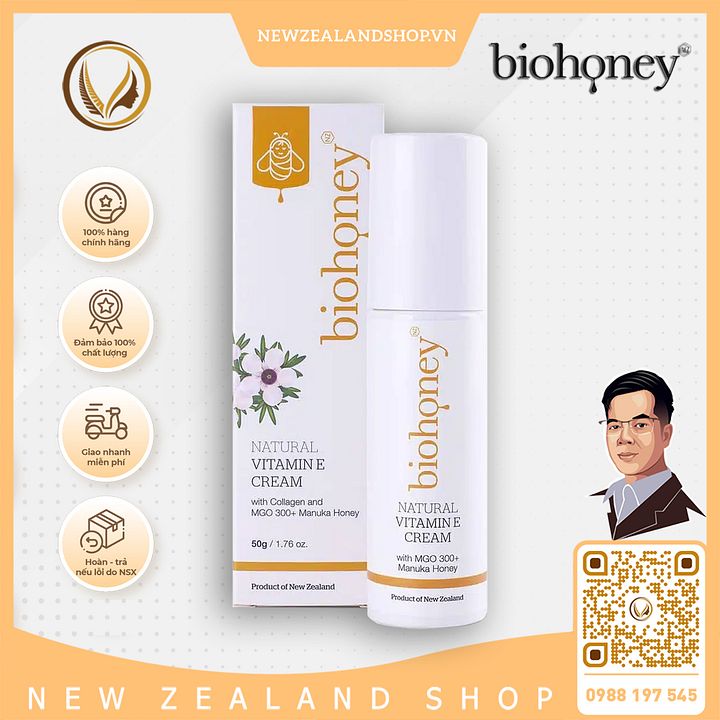 Kem bổ sung Vitamin E đẹp da Biohoney Natural Vitamin E Cream 50g product image (1)