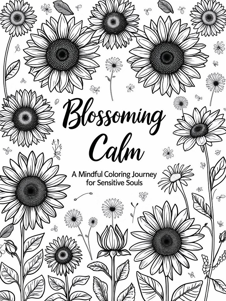 Blossoming Calm: A Mindful Coloring Journey for Sensitive Souls product image (1)