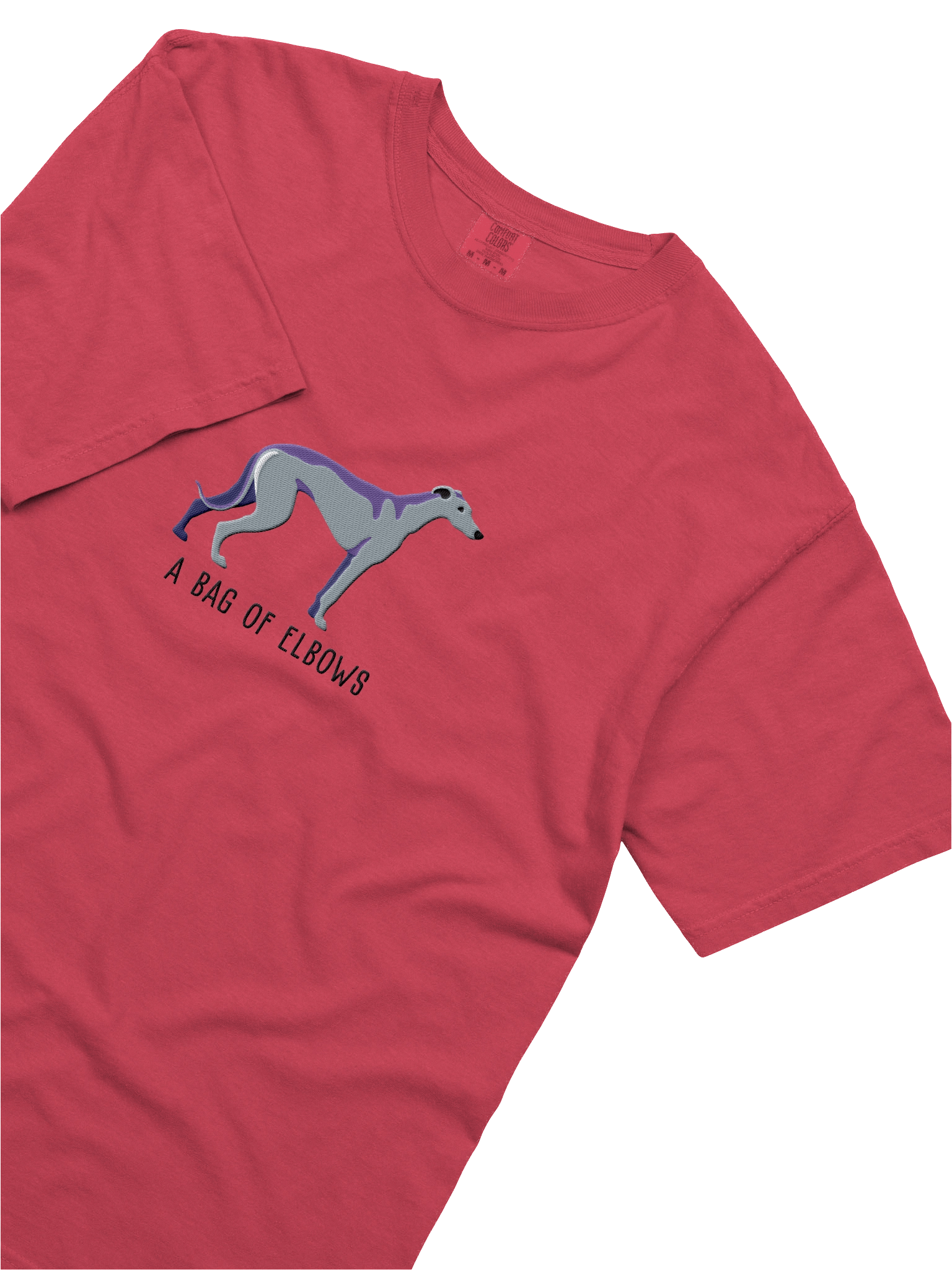A Bag of Elbows T-Shirt(Embroidered) of a Greyhound(Gray) product image (26)