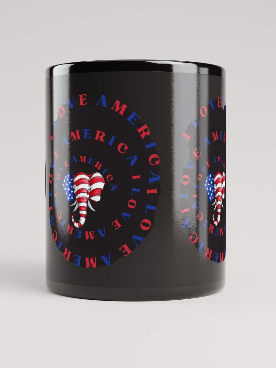 Mug Black glossy mug with I LOVE AMERICA design. product image (6)
