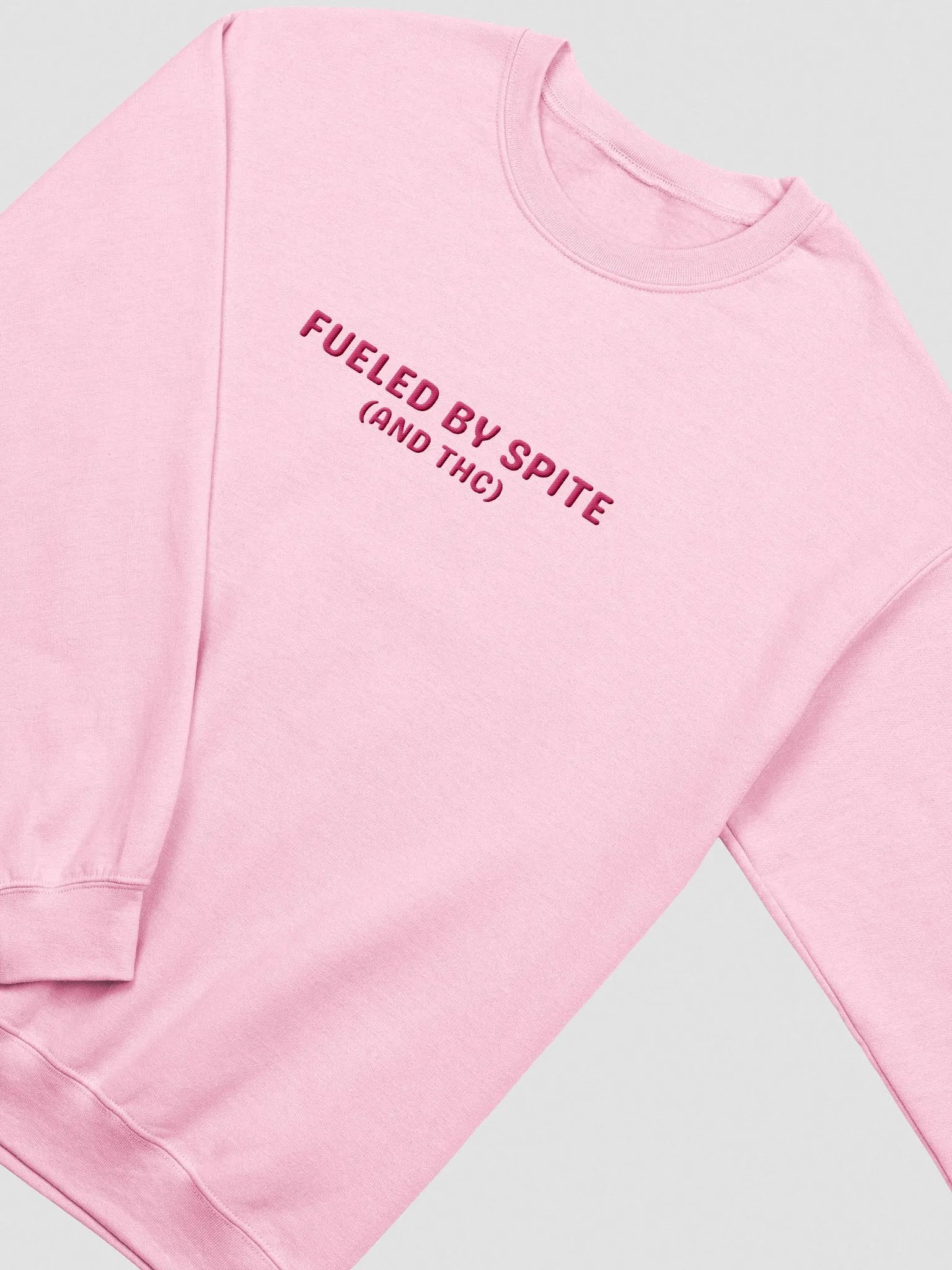 FUELED BY SPITE (pink thread) embroidered classic crewneck product image (12)