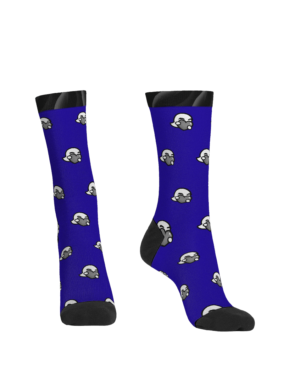 Heart Pattern Blue Crew Socks product image (4)