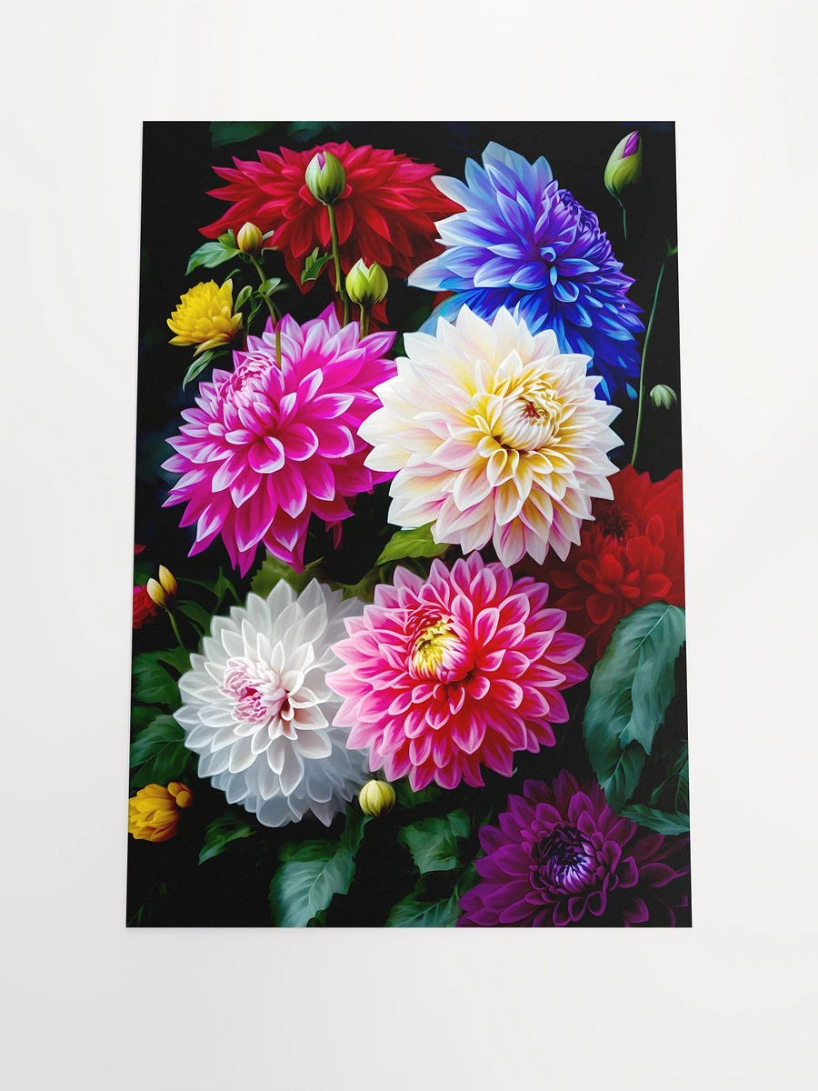 Vibrant Dahlia Splendor - Lush Botanical Art Print Matte Poster product image (3)