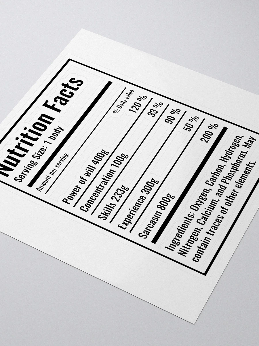 Nutrition Facts Sticker product image (7)