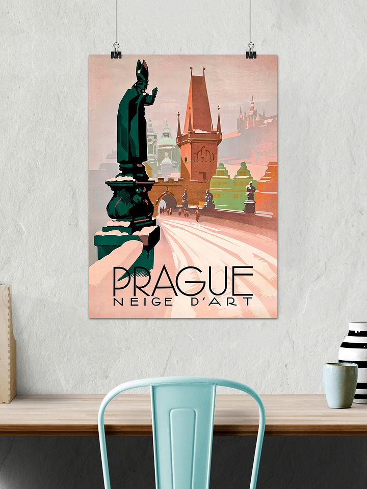 Prague Czech, 1930s — Retro travel poster, vintage travel print product image (2)