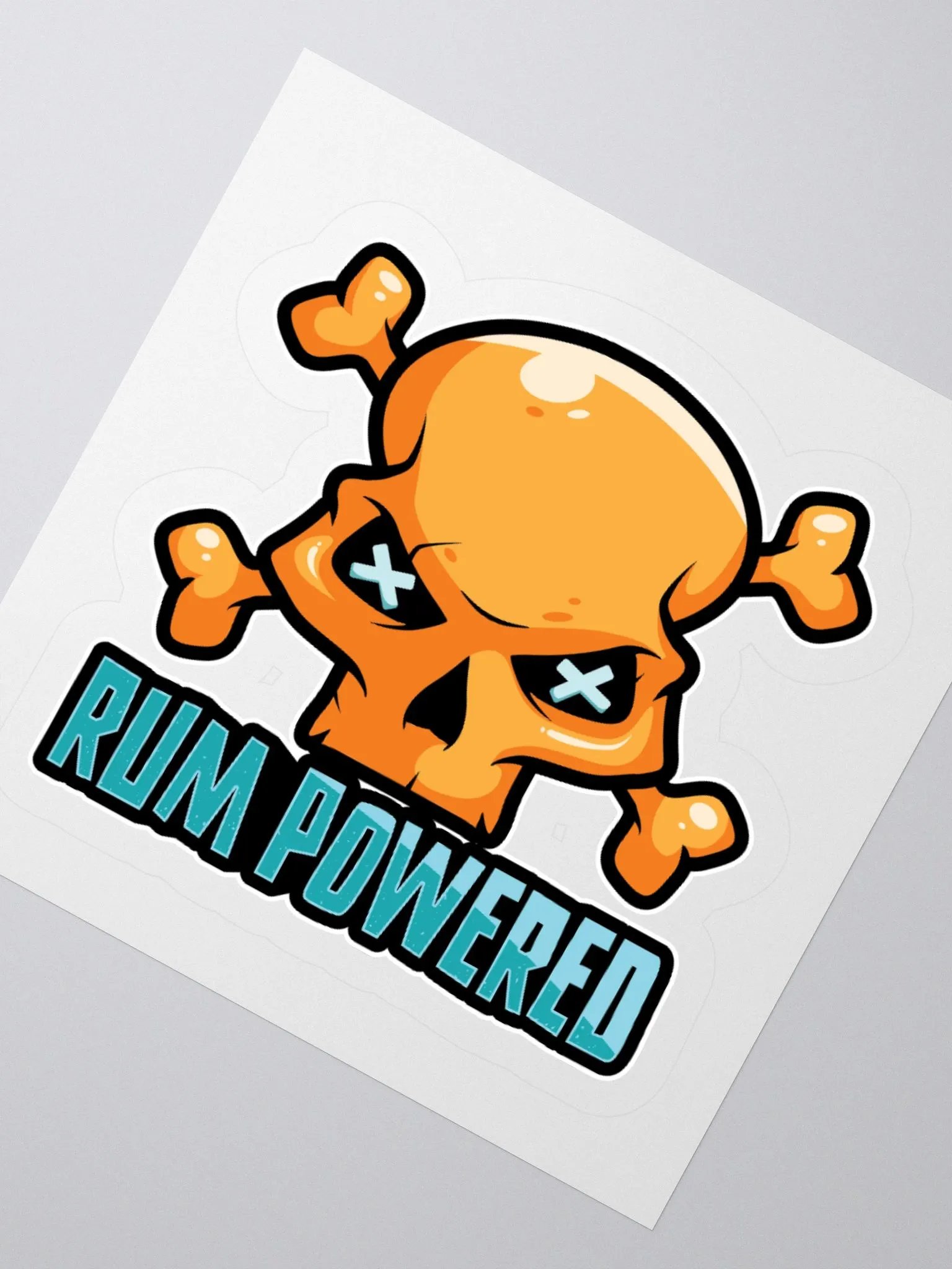 Rum Powered Pirate Sticker | Funny Skull & Crossbones Design product image (4)