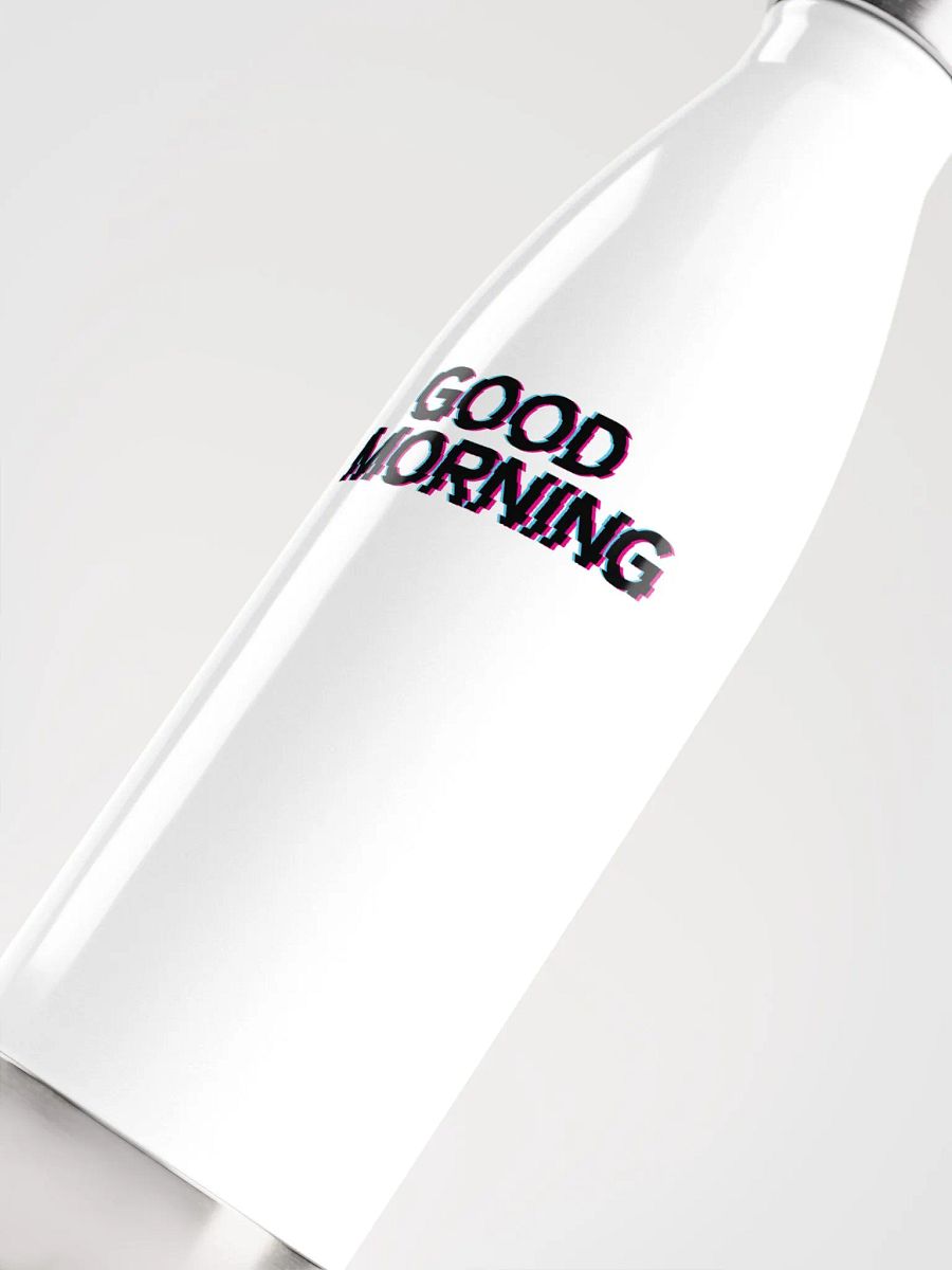 Good Morning White Stainless Steel Water Bottle product image (5)