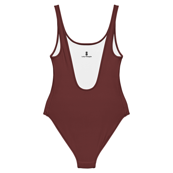 Auburn Red Brown Solid Color Retro Inspired Women's One Piece Swimsuit product image (2)