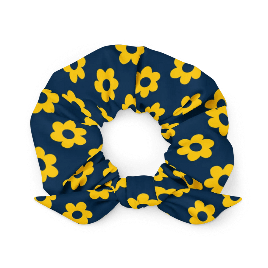 Yellow and Blue Fan Flower Scrunchie with Bow product image (1)