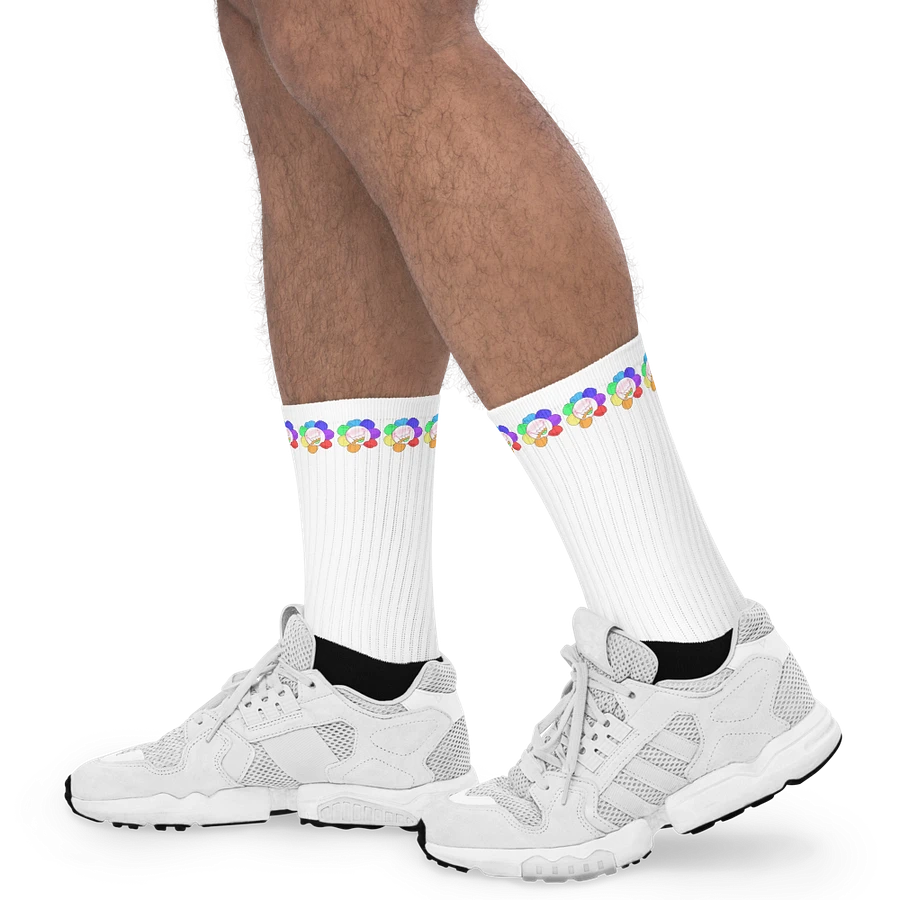 White Flower Stripe Socks product image (18)