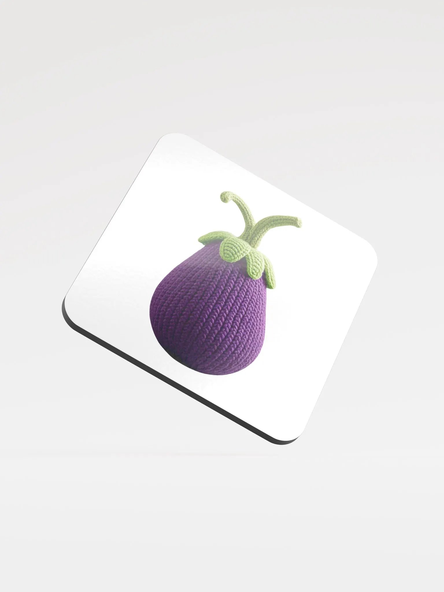 CozyAvocado Glossed Cork Coaster Egg Plant #1 product image (1)