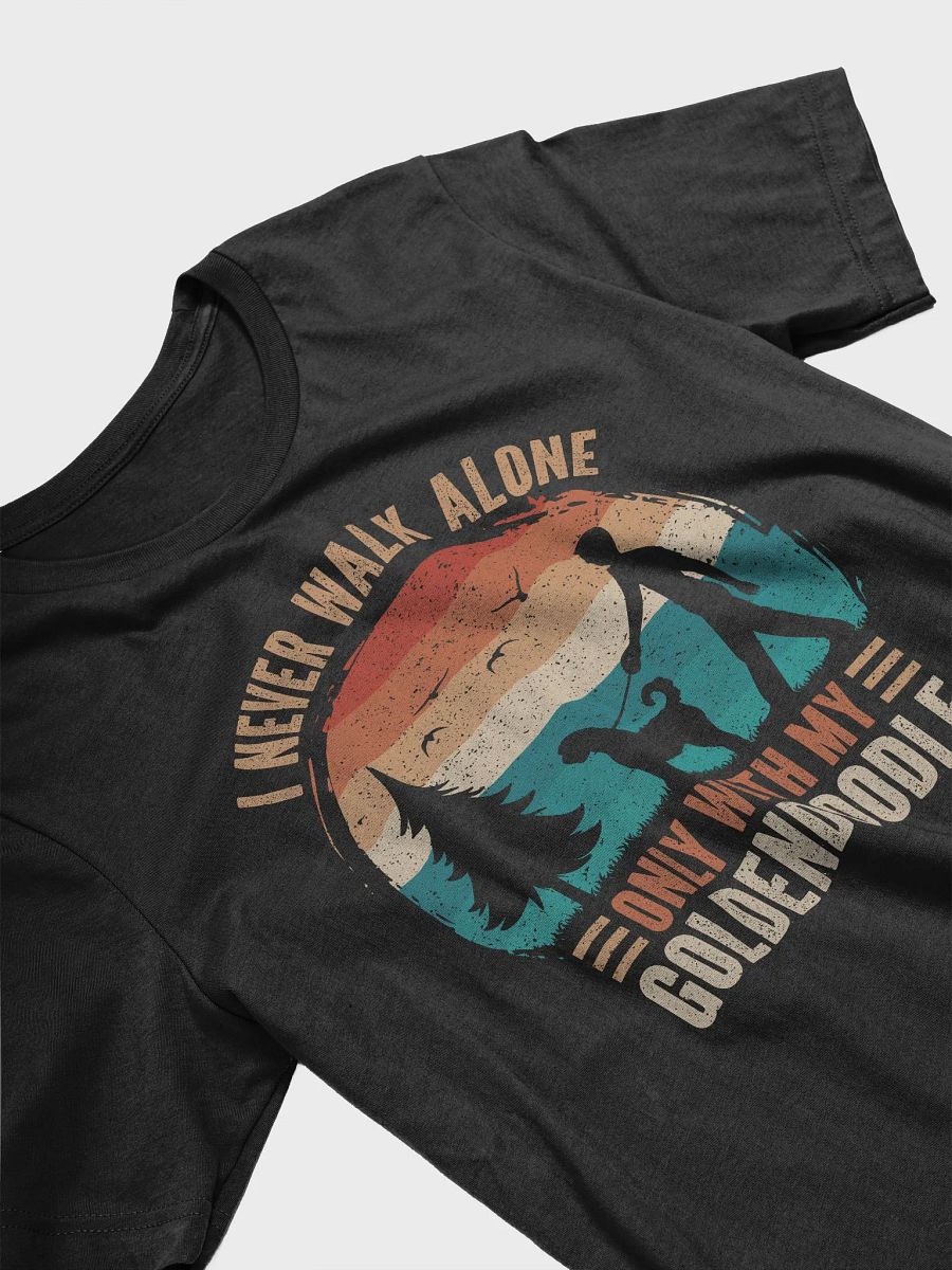 Goldendoodle Dog Walking MOM Retro Vintage Sunset Silhouette Shirt product image (3)