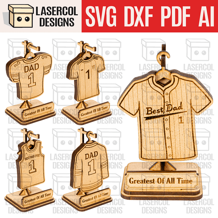 Father's Day Gift Sports Jersey Plaque Trophy For Dad - Laser Cut Files product image (1)