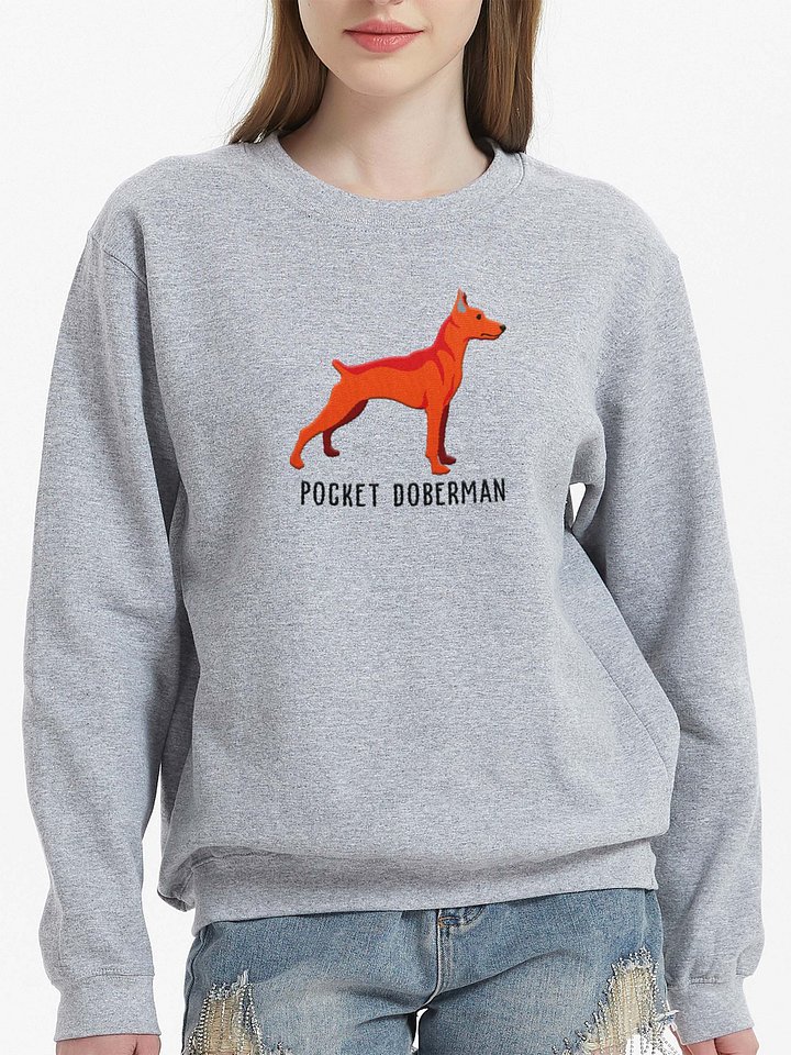 Pocket Doberman Sweatshirt (Embroidered) of a Miniature Pinscher(Red) product image (2)