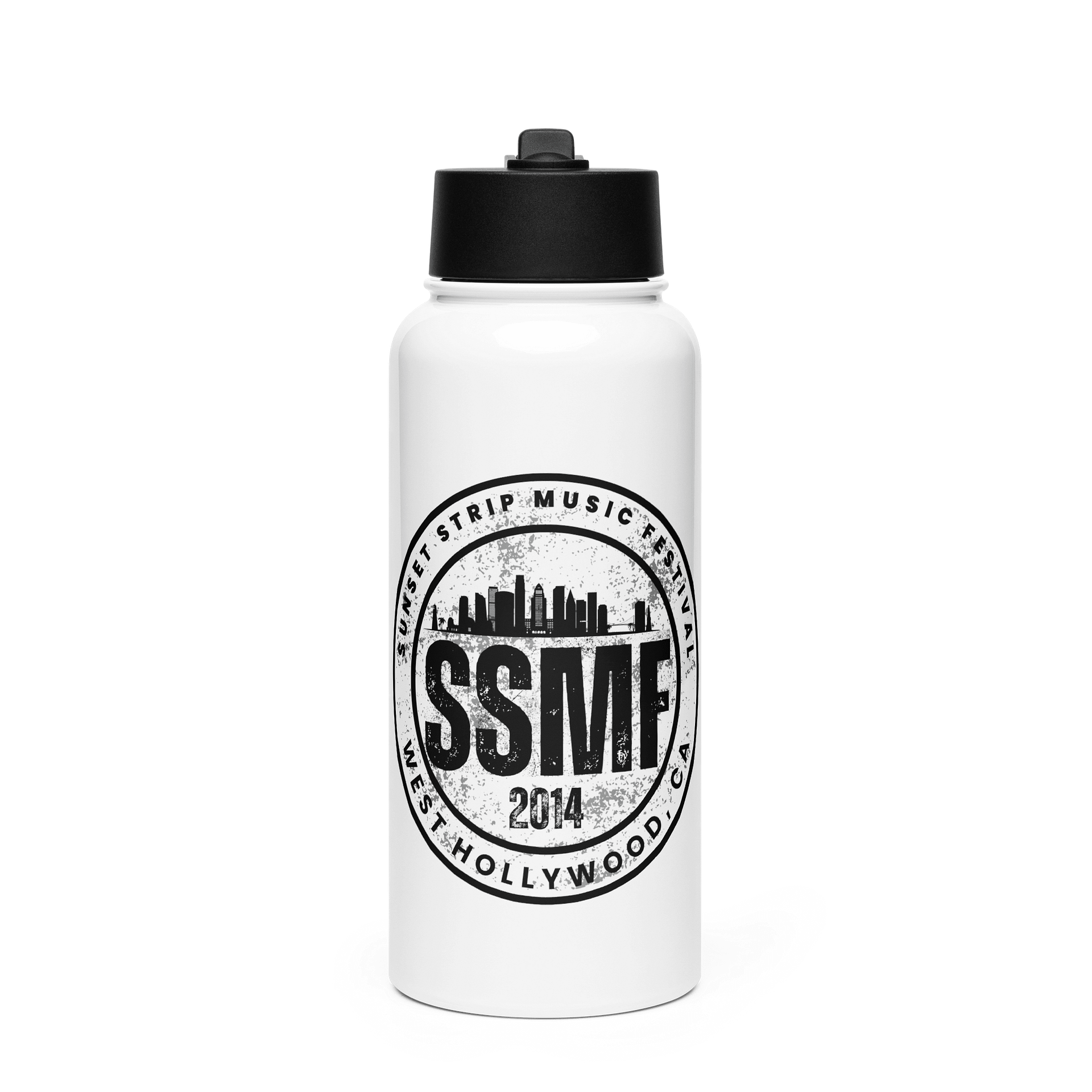 32 oz. SSMF 2014 Stainless Steel Water Bottle with Straw Lid product image (1)