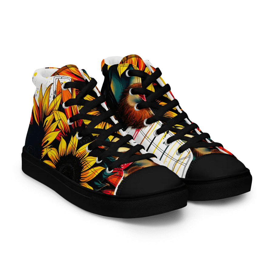 Van gogh's Sunflower Gaze, women's premium canvas High Tops product image (8)