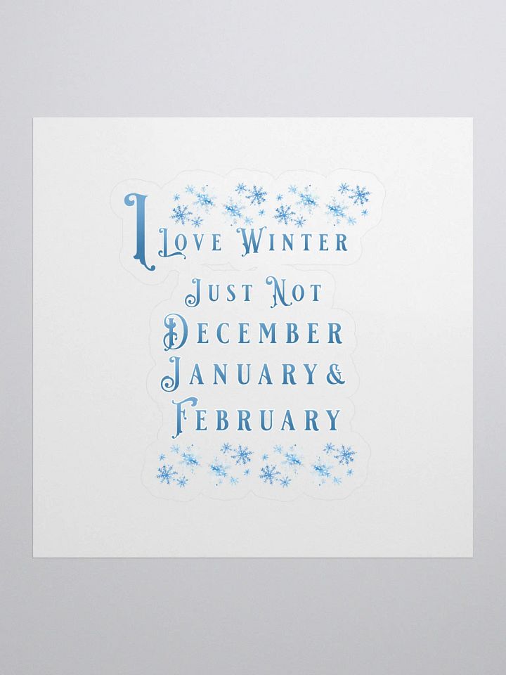 I Love Winter, Not Just December, January And February Sticker product image (1)