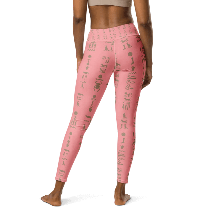 Isis Pink Full Pattern Hieroglyphs Yoga Leggings product image (2)