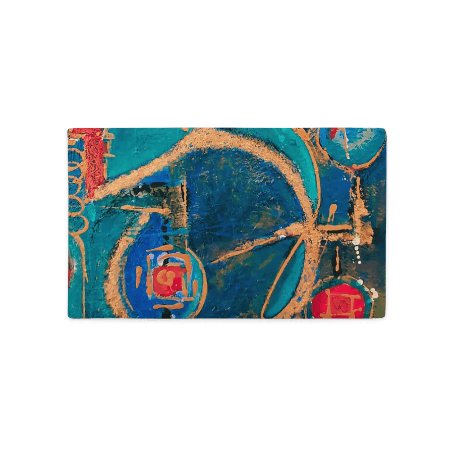 Cosmic Flow: Abstract Geometry in Blue and Gold product image (8)