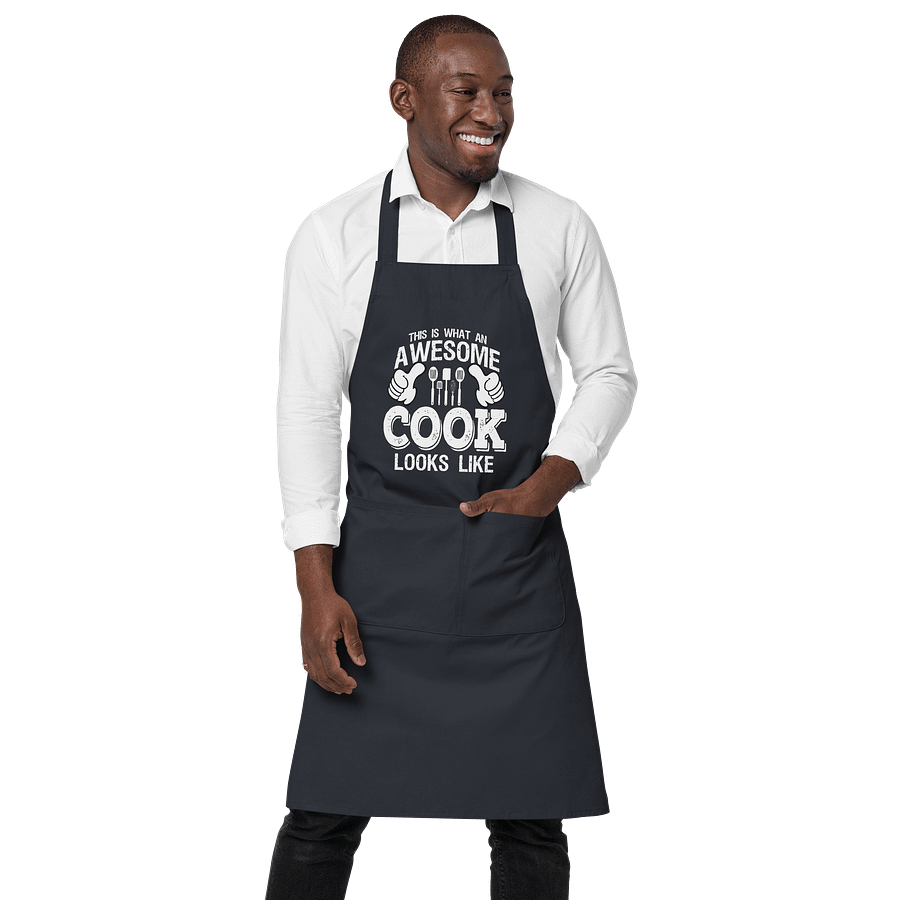 "This Is What an Awesome Cook Looks Like" Apron – Organic Cotton | Unisex Adjustable Kitchen Apron product image (5)