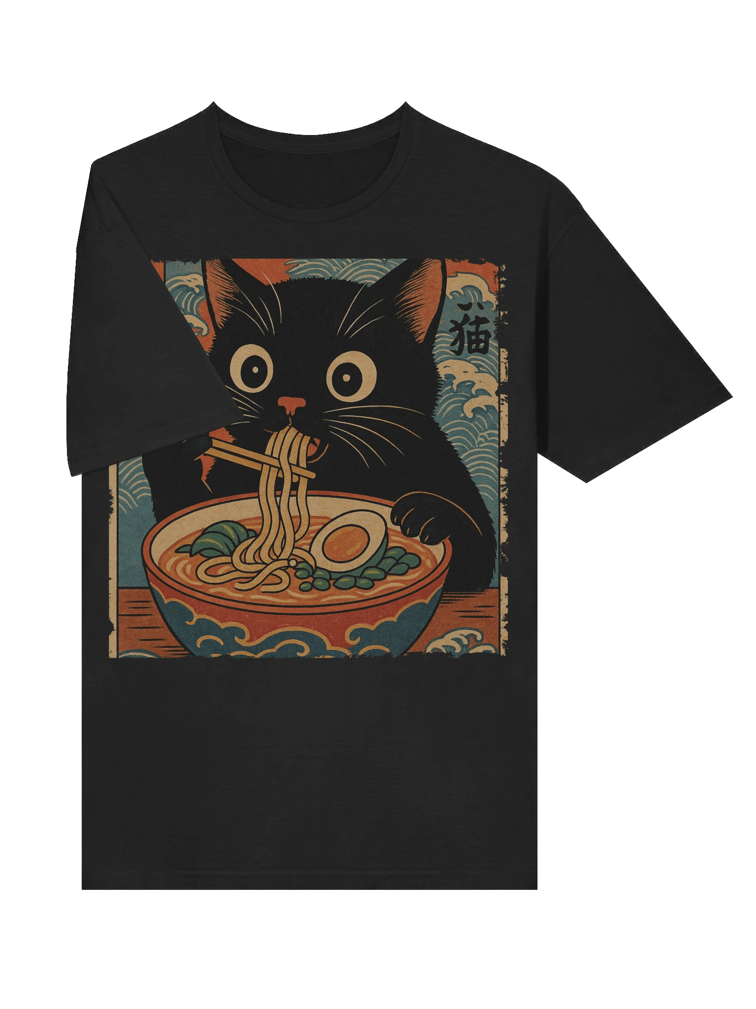Ramen Cat Ukiyo-e Japanese Art T-Shirt product image (27)