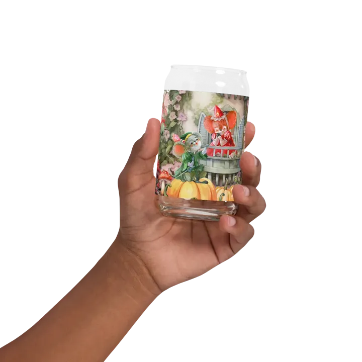 Four Seasons of Love: Autumn Serenade Can-Shaped Glass | Fall Romance Drinkware product image (2)
