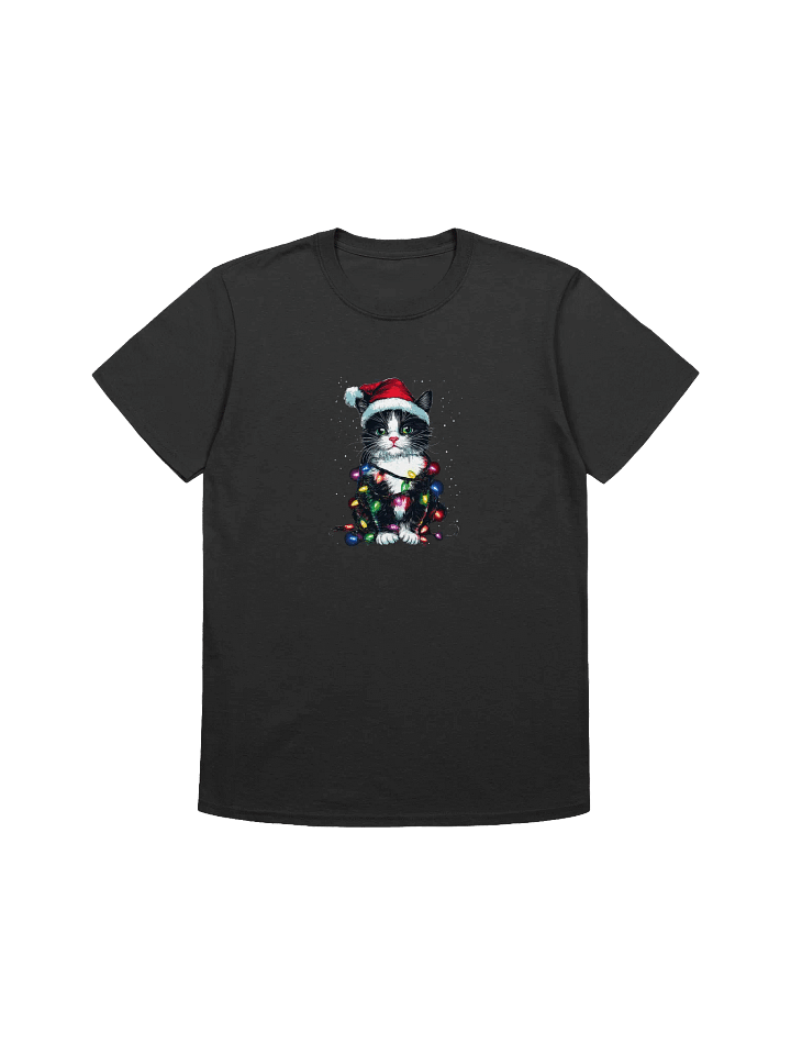 Black and White Christmas Kitten Unisex T-Shirt product image (4)