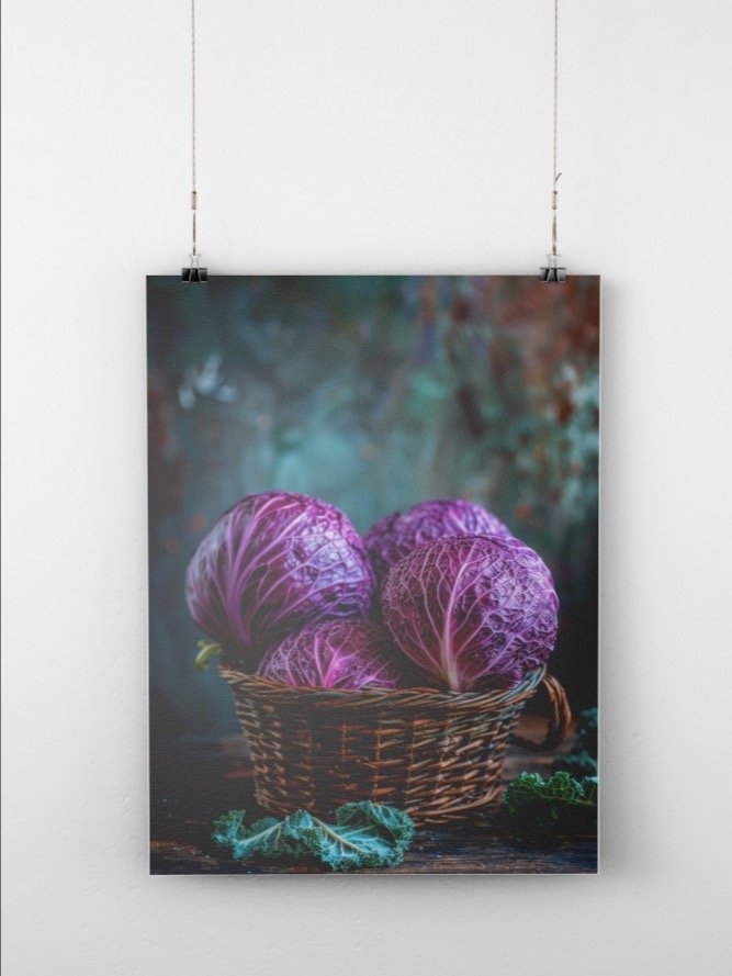 Red Cabbage in a Basket Poster product image (1)