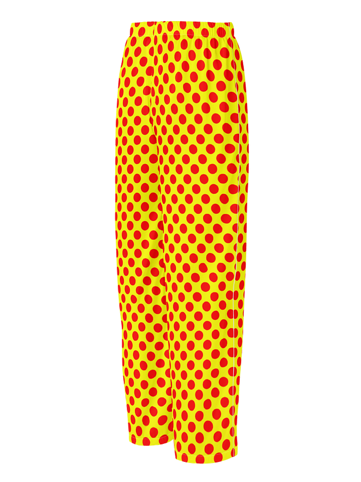 Red Polka Dots on Yellow Women's Pajama Pants product image (2)