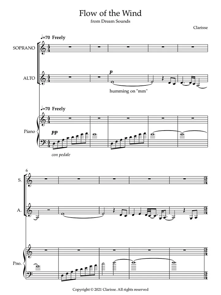 Flow of the Wind (voice and piano) - Sheet Music product image (1)