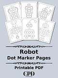 Printable Dot Marker Robot Coloring Pages product image (1)