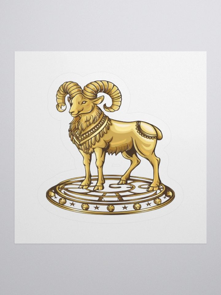 Exclusive Aries Zodiac Vinyl Sticker - Golden Ram Design | Choose Size product image (3)
