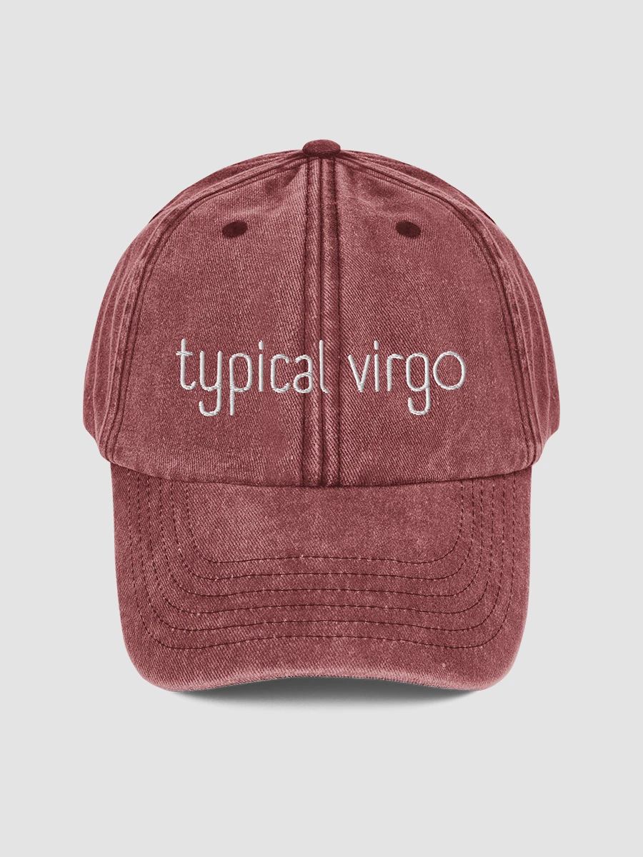 Typical Virgo White on Red Vintage Wash Dad Hat product image (1)
