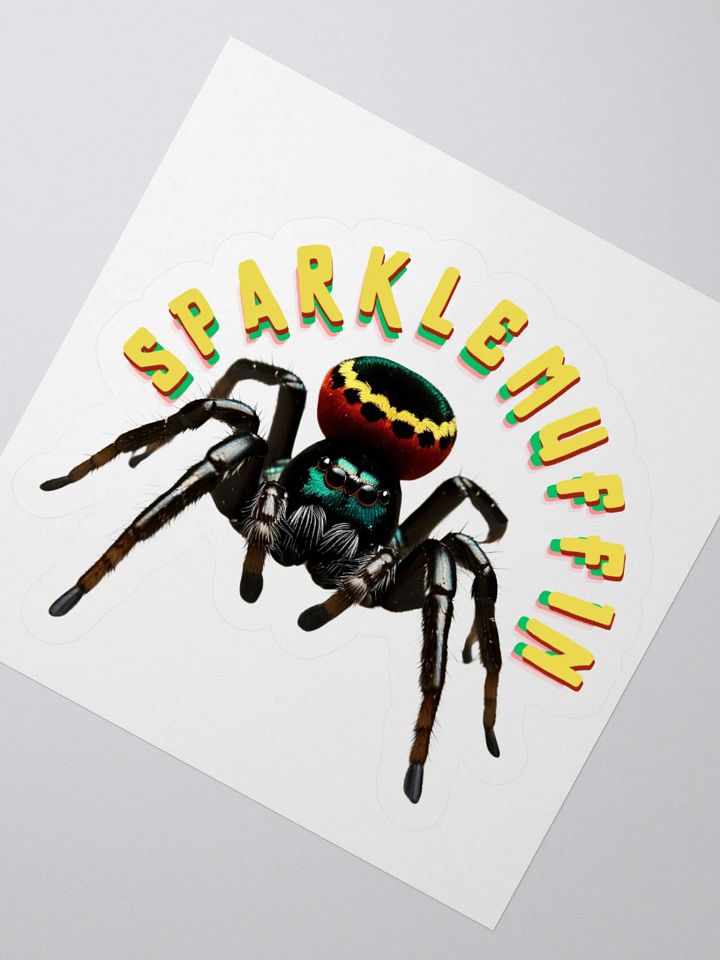 Sparklemuffin - Peacock Spider with Rasta Colors Sticker product image (6)