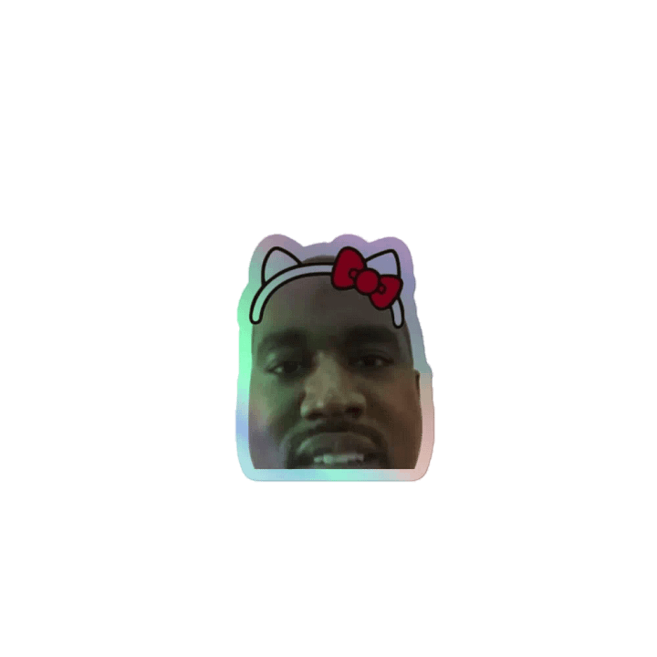 Hello Kitty Cat Ears Kayne West Holographic Sticker Sheet product image (1)
