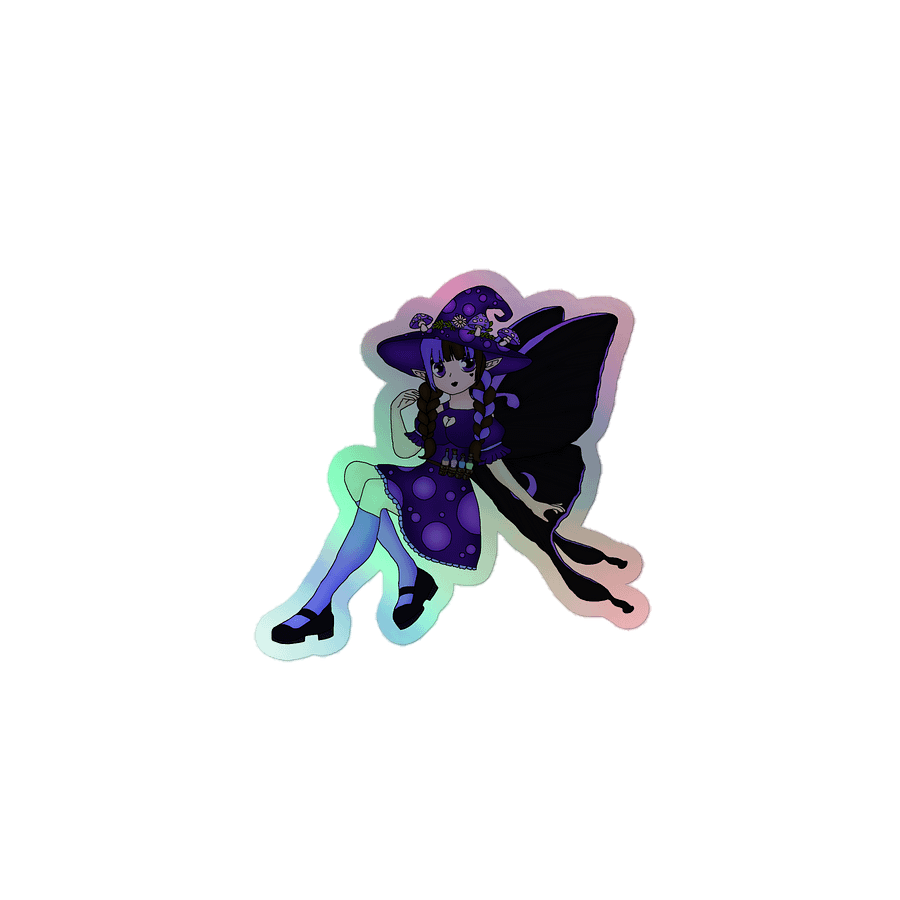Mushroom Witch Mystic Holographic Sticker product image (1)