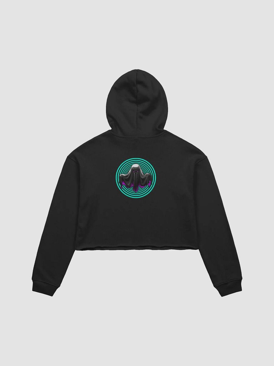 Cyan Rib Crop Hoodie- Black product image (2)